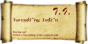 Turcsány Iván névjegykártya